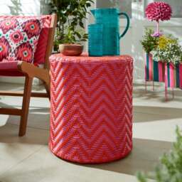 Sophie Robinson Pavilion Carnation and Watermelon Garden Stool - thumbnail 1