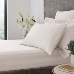 Hotel Stripe 230 Thread Count 100% Cotton Fitted Sheet