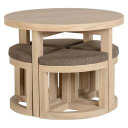 Cambourne 4 Seater Round Stowaway Dining Table with 4 Chairs - thumbnail 6