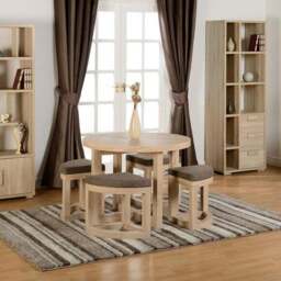 Cambourne 4 Seater Round Stowaway Dining Table with 4 Chairs - thumbnail 2