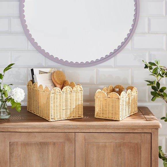 Heart and Soul Scallop Set of 2 Baskets - image 1