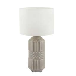 Meribel Tall Geo Textured Ceramic Table Lamp - thumbnail 2