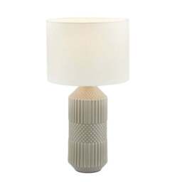 Meribel Tall Geo Textured Ceramic Table Lamp - thumbnail 3