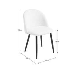 Astrid Dining Chair, Ivory Boucle - thumbnail 6