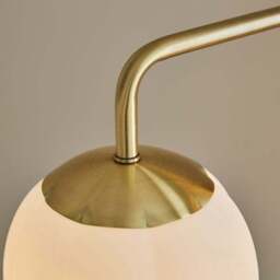 Frosted Tulip 3 Light Ribbed Glass Adjustable Floor Lamp - thumbnail 3