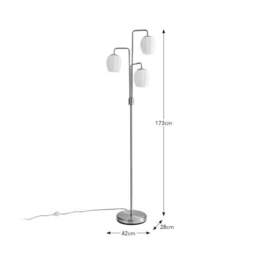 Frosted Tulip 3 Light Ribbed Glass Adjustable Floor Lamp - thumbnail 6