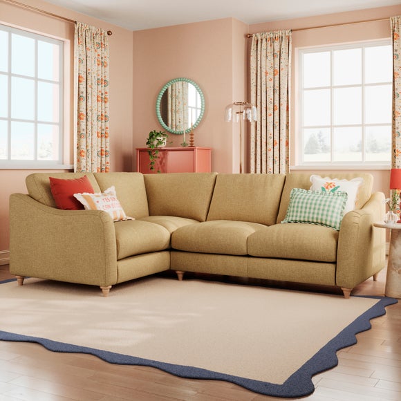 Hattie Slub Faux Linen Corner Sofa - image 1