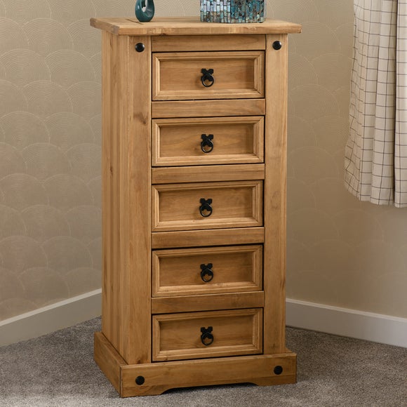 Corona Tall 5 Drawer Chest, Pine - image 1