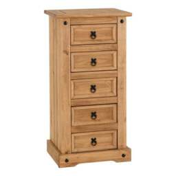 Corona Tall 5 Drawer Chest, Pine - thumbnail 2