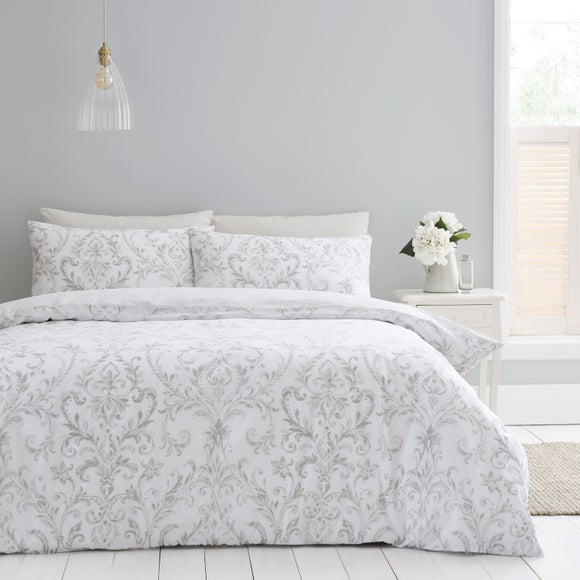 Ashleigh Damask 100% Cotton Duvet Cover & Pillowcase Set - image 1