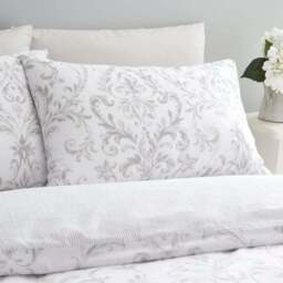 Ashleigh Damask 100% Cotton Duvet Cover & Pillowcase Set - thumbnail 2