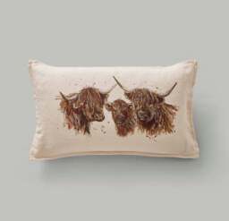 Highland Cow Cotton Rectangle Cushion - thumbnail 2