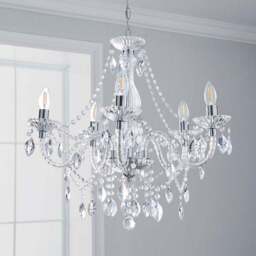 Marie Therese Chrome Integrated LED 5 Light Chandelier - thumbnail 2