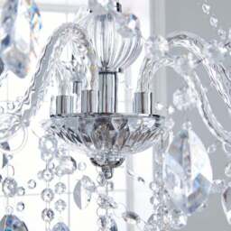 Marie Therese Chrome Integrated LED 5 Light Chandelier - thumbnail 3