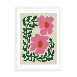 East End Prints Fun Fern And Pink Poppy Print by Miho Art Studio - thumbnail 2