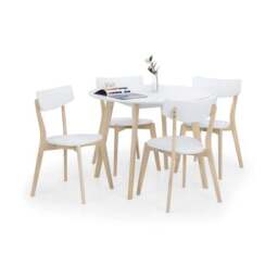 Casa 4 Seater Round Dining Table with 4 Chairs, White - thumbnail 5
