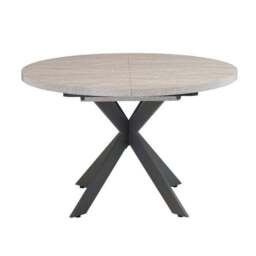 Rimini Round to Oval 4-6 Seater Extendable Dining Table, Grey - thumbnail 3