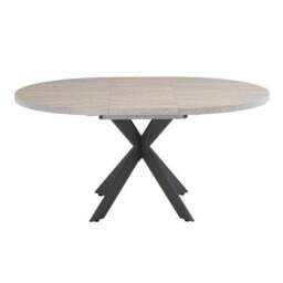 Rimini Round to Oval 4-6 Seater Extendable Dining Table, Grey - thumbnail 2