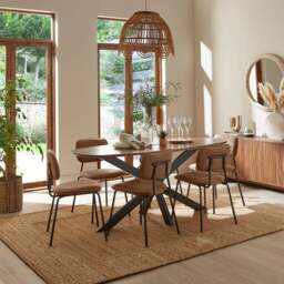 Angus 6 Seater Oval Dining Table - thumbnail 1