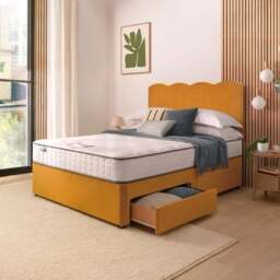 Silentnight Divan Bed With Wave Velvet Headboard and 800 Pocket Sprung Mattress - thumbnail 3