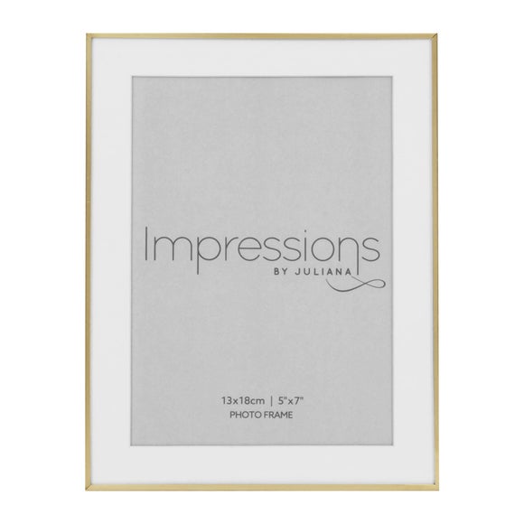 Impressions Brushed Brass Photo Frame - image 1