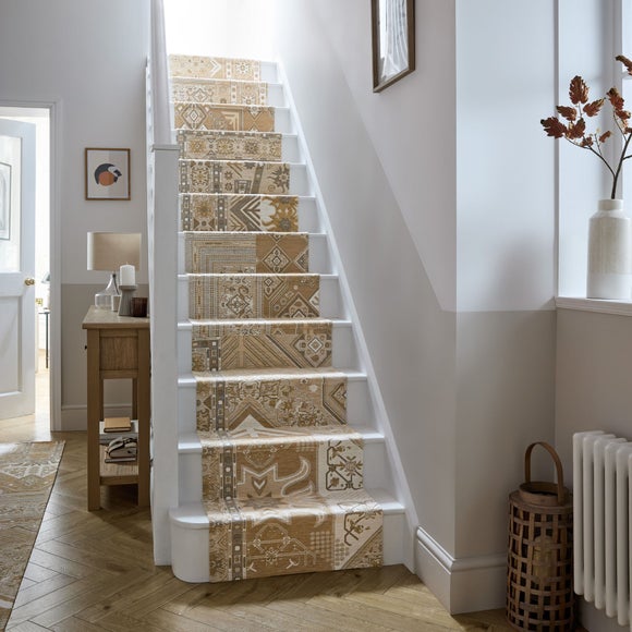 Traditional Patchwork Chenille Stair Runner - image 1