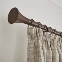 Flush Trumpet Fixed Metal Curtain Pole with Rings - thumbnail 4
