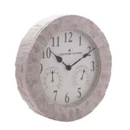 Country Living Stone Effect Indoor Outdoor Wall Clock - thumbnail 2