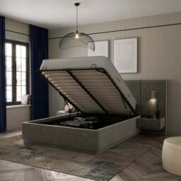 Oversized Ottoman Hotel Bed Frame, Velvet - thumbnail 2
