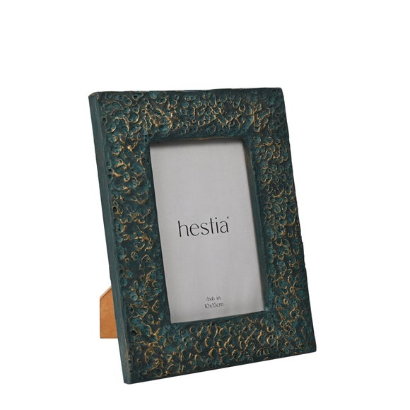 Hestia Teal & Imprinted Gold Photo Frame - image 1