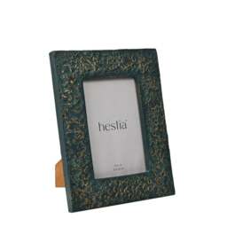 Hestia Teal & Imprinted Gold Photo Frame