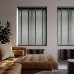 Made To Measure 63mm Slats Charcoal Taped Venetian Blind