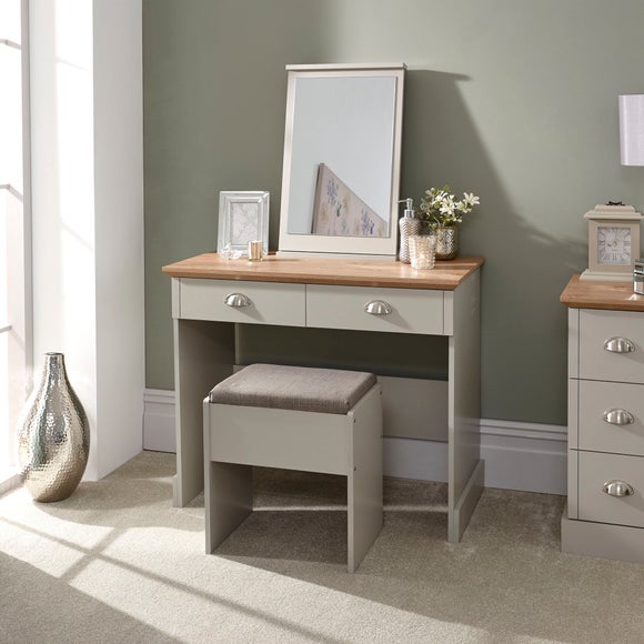 Kendal 2 Drawer Dressing Table Set with Mirror, Grey - image 1