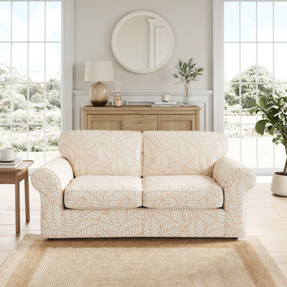 Flori Woven Leaf Fabric 2 Seater Double Sofa Bed - image 1