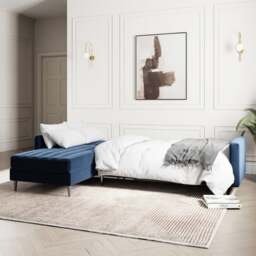 Kendall Quilted Velvet Clic Clac Storage Corner Sofa Bed - thumbnail 1