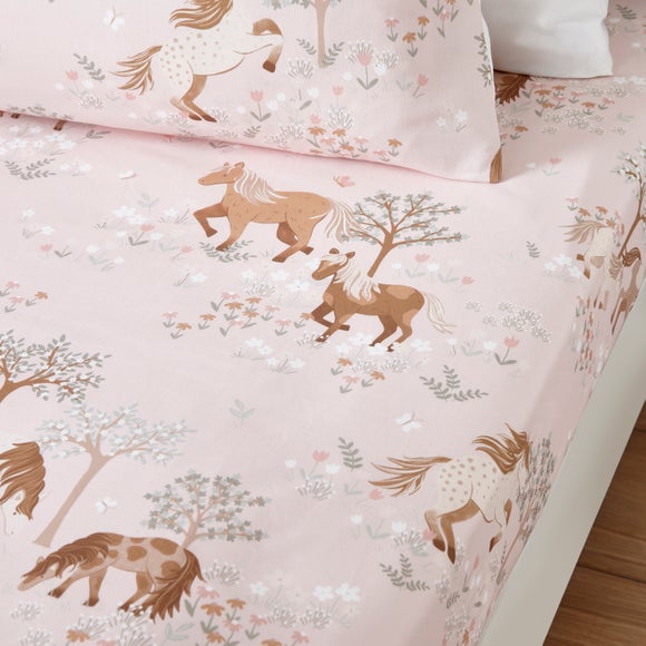 Set of 2 Pony Meadows Cotton Fitted Bed Sheets - image 1