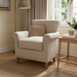 Alba Churchgate Herringbone Stripe Armchair - thumbnail 1