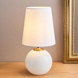 Candy Stripe Ribbed Glass Table Lamp - thumbnail 1