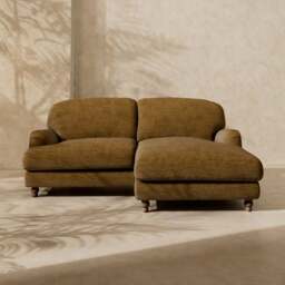 Arthur Linen Chenille Corner Chaise Sofa - thumbnail 1