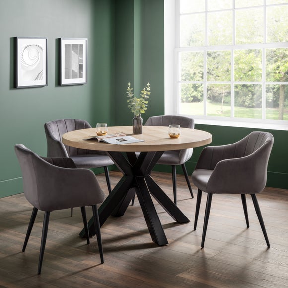 Berwick 4 Seater Round Dining Table with 4 Hobart Chairs - image 1