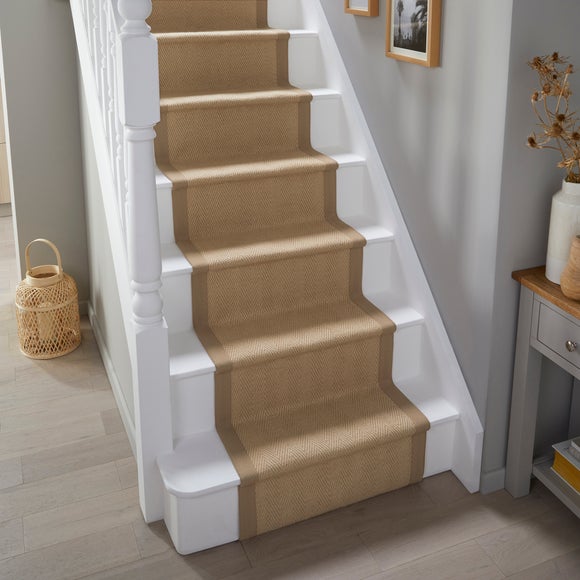 Herringbone Jute Border Stair Runner - image 1