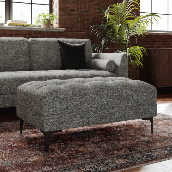 Max Multi Yarn Boucle Storage Footstool with Metal Legs - image 1