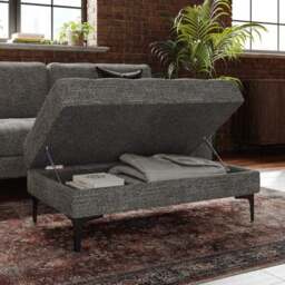Max Multi Yarn Boucle Storage Footstool with Metal Legs - thumbnail 2