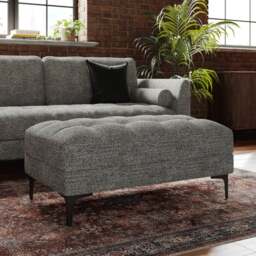 Max Multi Yarn Boucle Storage Footstool with Metal Legs - thumbnail 1