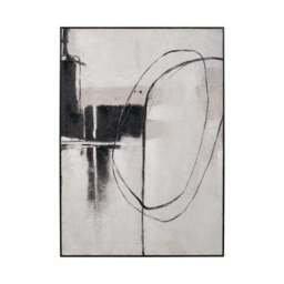 Monochrome Abstract Black Framed Canvas - thumbnail 4