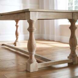 Bridget 6-8 Seater Rectangular Extendable Dining Table, Whitewash Mango Wood - thumbnail 2
