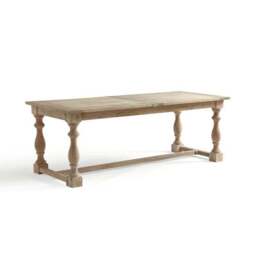 Bridget 6-8 Seater Rectangular Extendable Dining Table, Whitewash Mango Wood - thumbnail 5