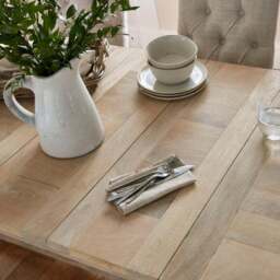 Bridget 6-8 Seater Rectangular Extendable Dining Table, Whitewash Mango Wood - thumbnail 3
