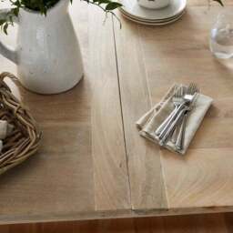 Bridget 6-8 Seater Rectangular Extendable Dining Table, Whitewash Mango Wood - thumbnail 4