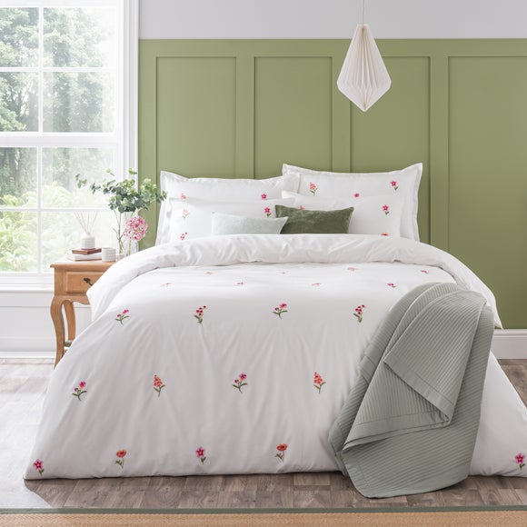 Rosetta Floral Embroidery Duvet Cover & Pillowcase Set - image 1